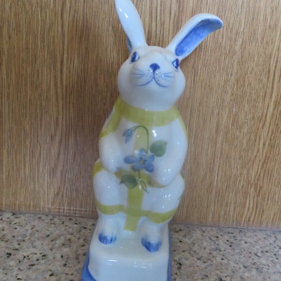 *Vintage* Andrea by Sadek Hand Painted RABBIT Figurine Ceramic Whimsical (K404) - Picture 3 of 7